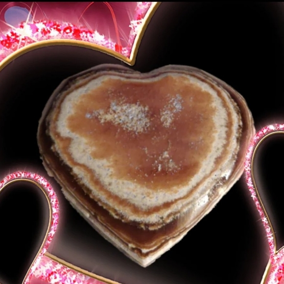 Cute Ribbon Banded Jasper Heart Stone. - Picture 5 of 5